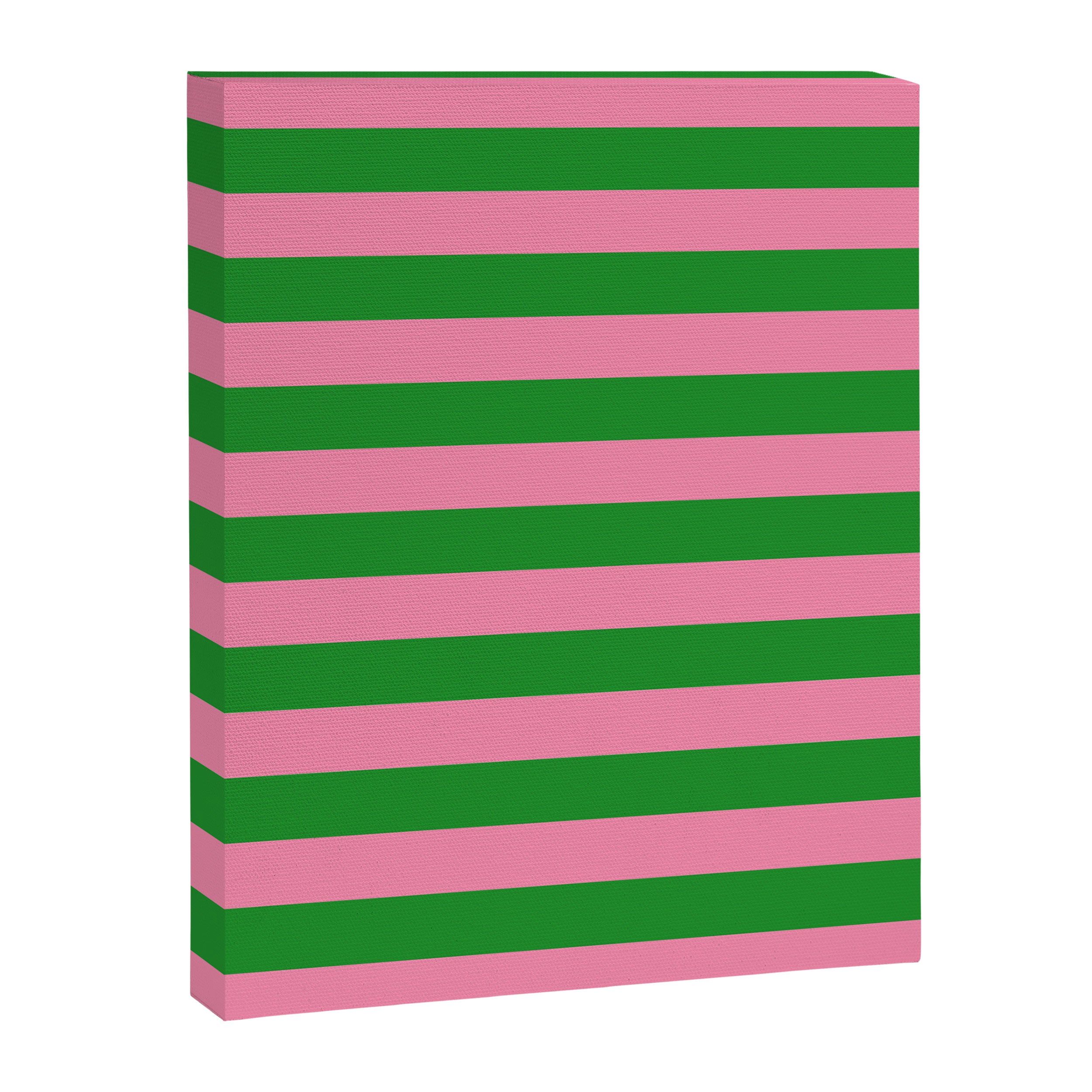 Bold Fun Stripes Green and Pink Simple Colorful Pop Pattern Canvas Print Gallery Image 8