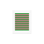 Bold Fun Stripes Green and Pink Simple Colorful Pop Pattern Art Print Gallery Image 1