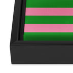 Bold Fun Stripes Green and Pink Simple Colorful Pop Pattern Framed Canvas Print Gallery Image 3
