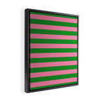 Bold Fun Stripes Green and Pink Simple Colorful Pop Pattern Framed Canvas Print Gallery Image 2
