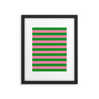Bold Fun Stripes Green and Pink Simple Colorful Pop Pattern Framed Art Print Gallery Image 6