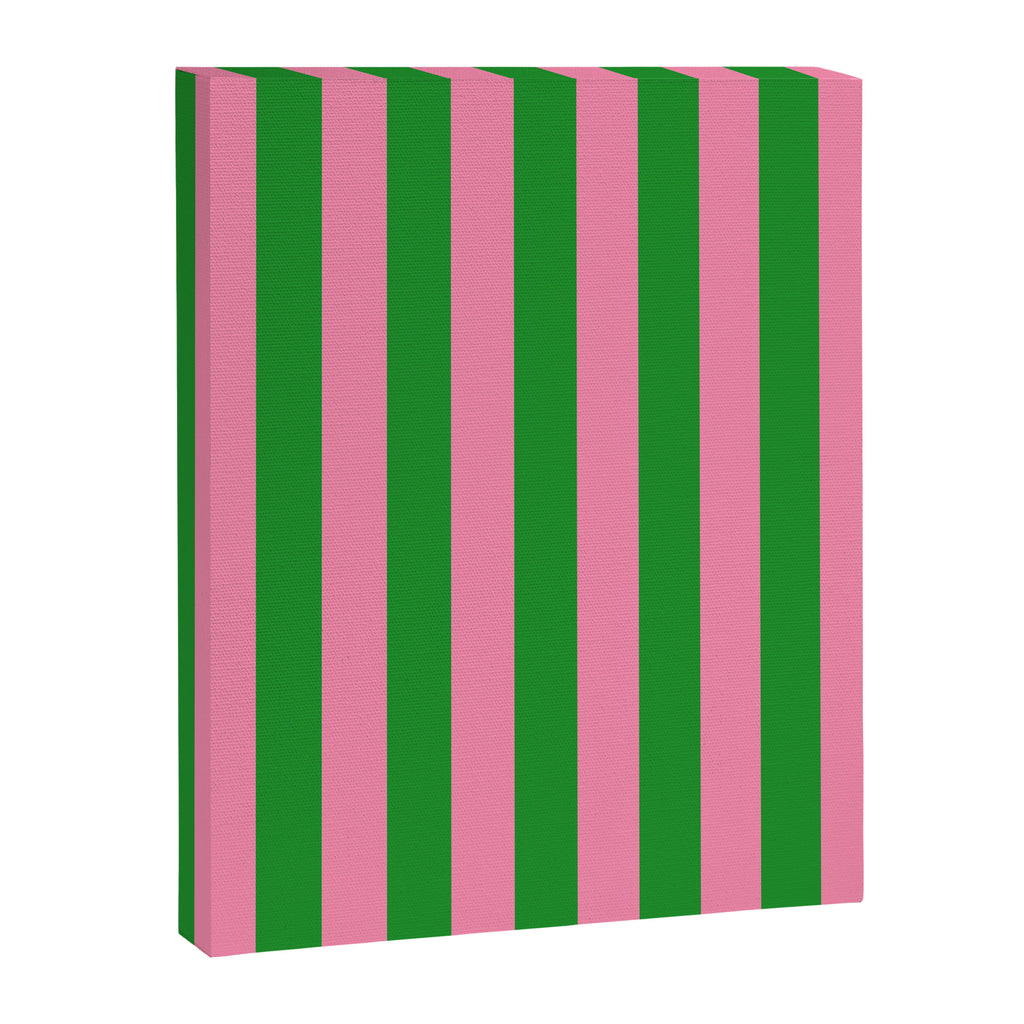Bold Fun Vertical Stripes Green and Pink Simple Colorful Pop Pattern Canvas Print Gallery Image 8