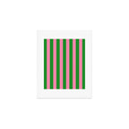 Bold Fun Vertical Stripes Green and Pink Simple Colorful Pop Pattern Art Print Gallery Image 1