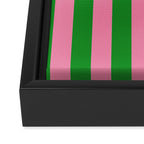 Bold Fun Vertical Stripes Green and Pink Simple Colorful Pop Pattern Framed Canvas Print Gallery Image 3