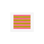 Bold Lined Stripes Pattern in Pink Chartreuse Cream Art Print Gallery Image 1