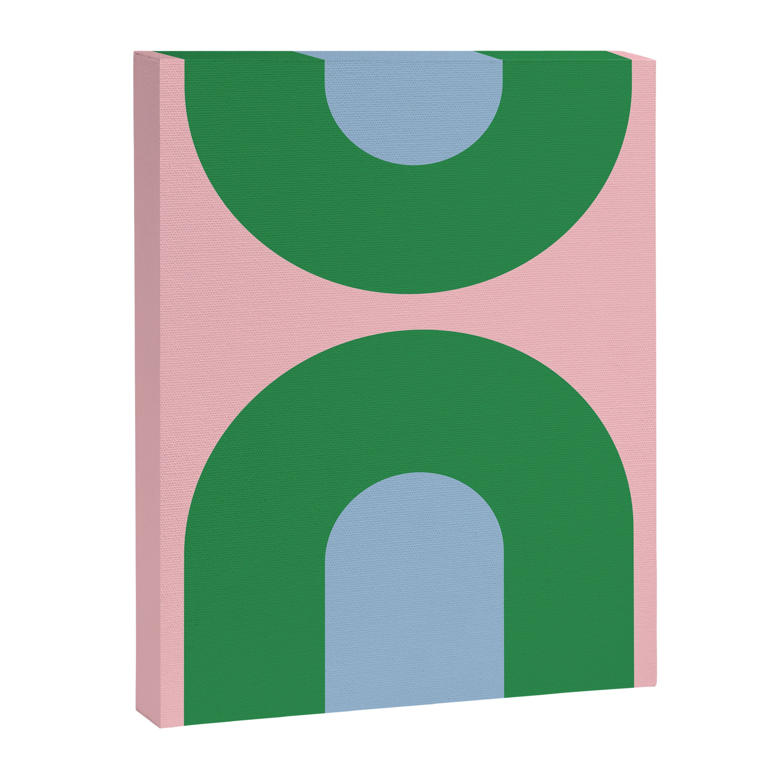 Bold Minimal Double Arch Pattern in Pink, Green, and Pastel Blue Canvas Print Gallery Image 8
