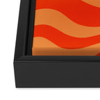 Bold Orange Modern Retro Liquid Swirl Abstract Pattern Framed Canvas Print Gallery Image 3