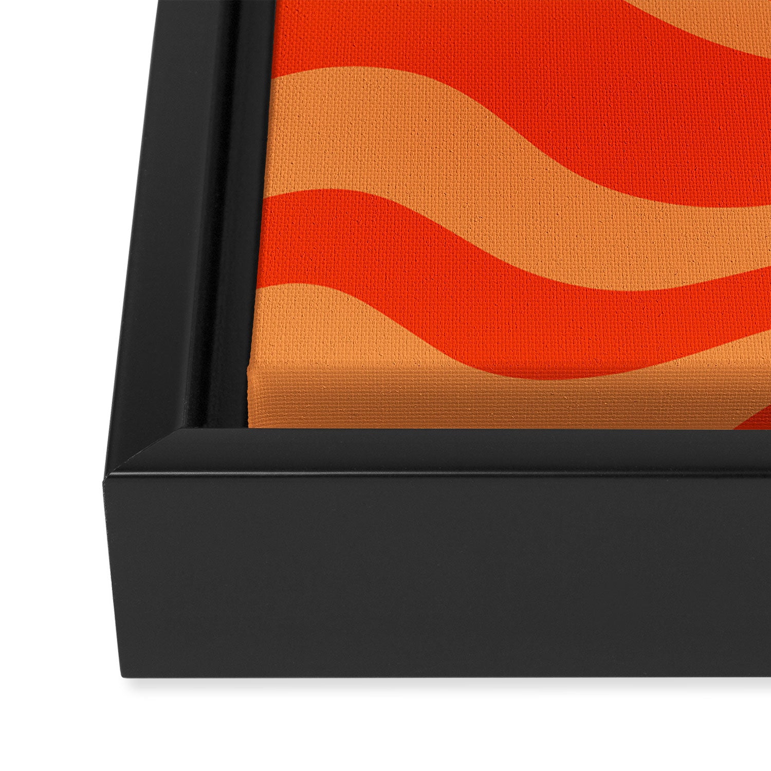 Bold Orange Modern Retro Liquid Swirl Abstract Pattern Framed Canvas Print Gallery Image 3