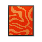 Bold Orange Modern Retro Liquid Swirl Abstract Pattern Framed Canvas Print Gallery Image 8