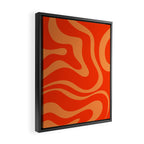 Bold Orange Modern Retro Liquid Swirl Abstract Pattern Framed Canvas Print Gallery Image 2