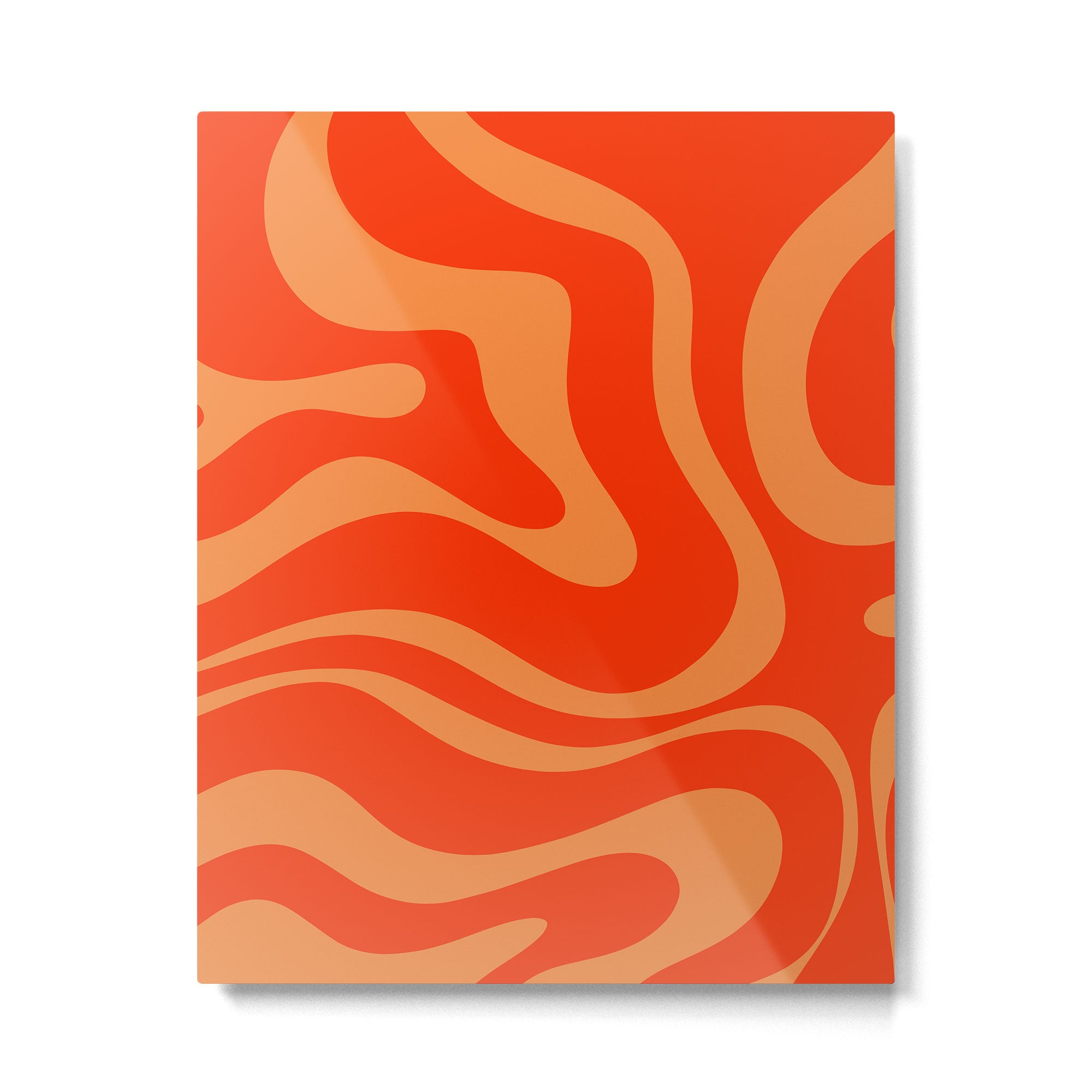 Bold Orange Modern Retro Liquid Swirl Abstract Pattern Metal Print Gallery Image 6