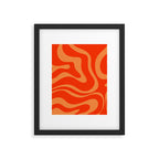 Bold Orange Modern Retro Liquid Swirl Abstract Pattern Framed Art Print Gallery Image 6