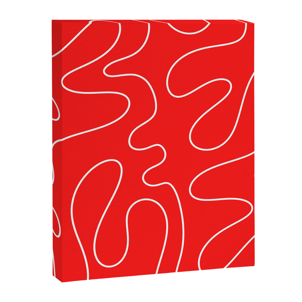 Bold Red Squiggle Abstract Pattern Canvas Print Gallery Image 8