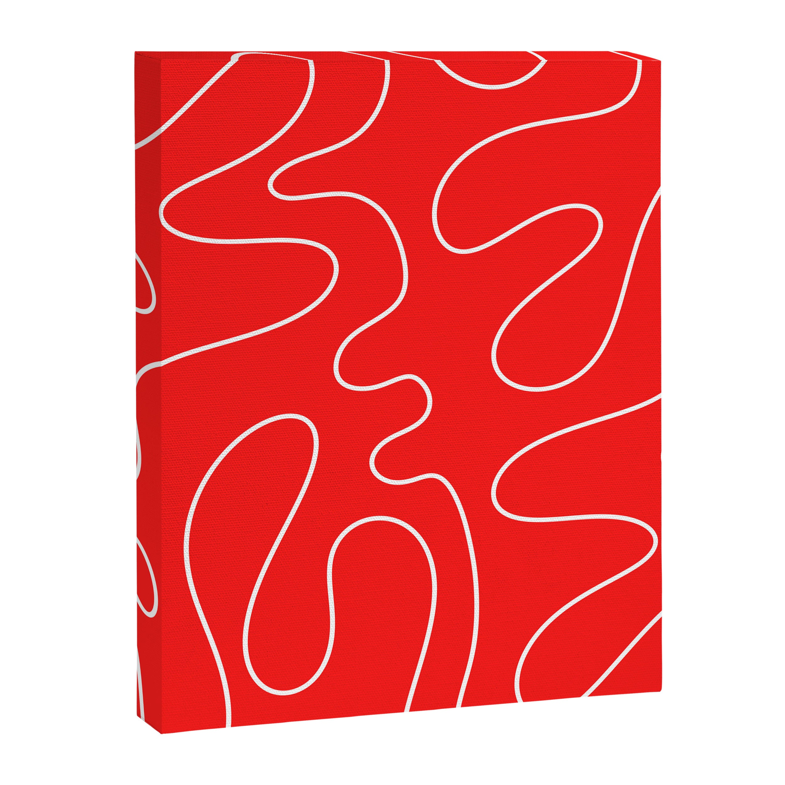 Bold Red Squiggle Abstract Pattern Canvas Print Gallery Image 8