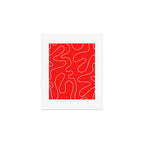 Bold Red Squiggle Abstract Pattern Art Print Gallery Image 1