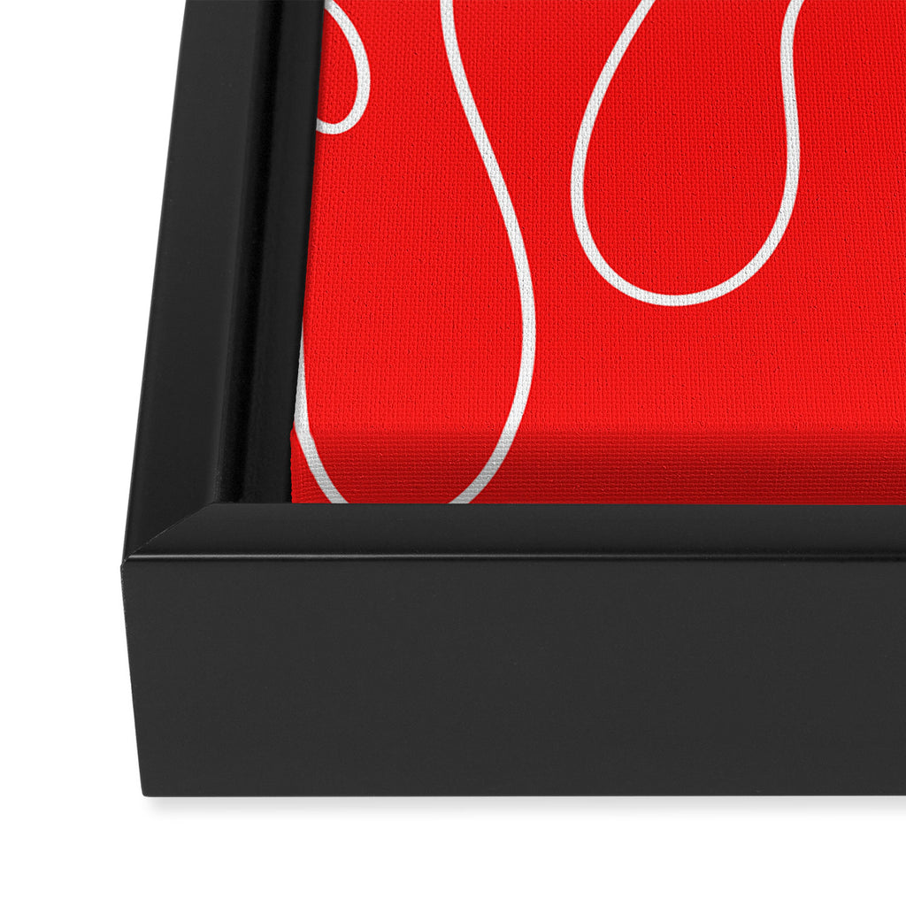 Bold Red Squiggle Abstract Pattern Framed Canvas Print Gallery Image 3