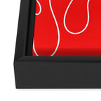Bold Red Squiggle Abstract Pattern Framed Canvas Print Gallery Image 3