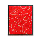Bold Red Squiggle Abstract Pattern Framed Canvas Print Gallery Image 8