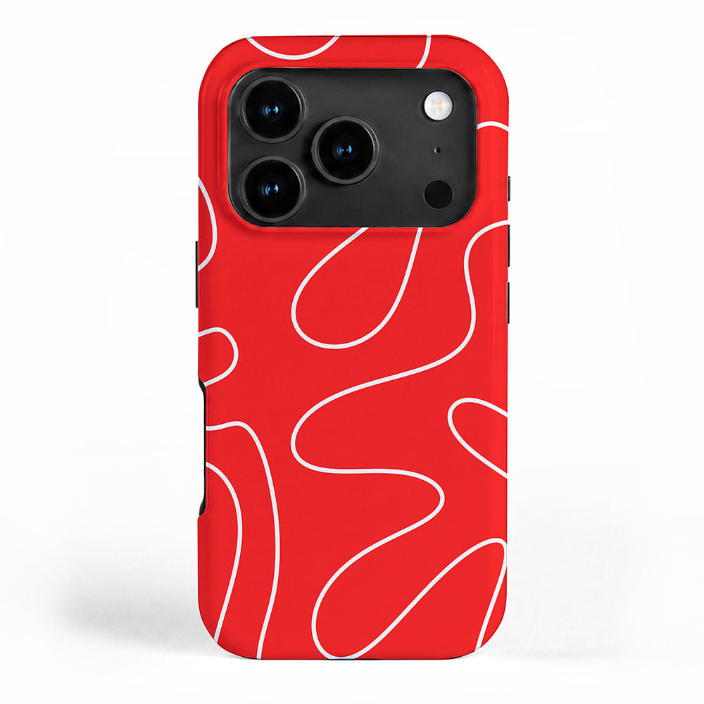 Bold Red Squiggle Abstract Pattern iPhone Case Gallery Image 1