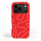 Bold Red Squiggle Abstract Pattern iPhone Case Gallery Image 1