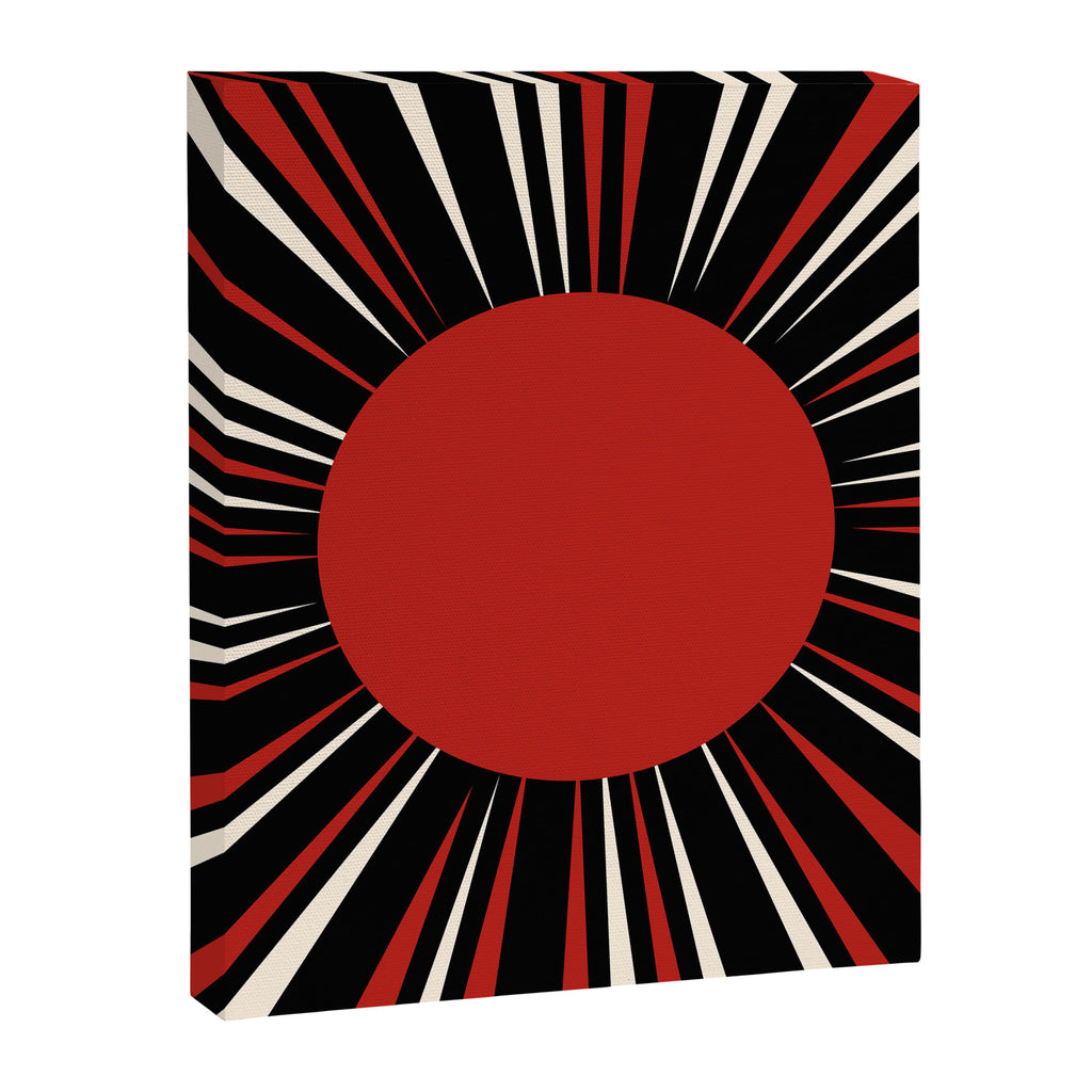 Bold Retro Sun Red Black Cream Canvas Print Gallery Image 8