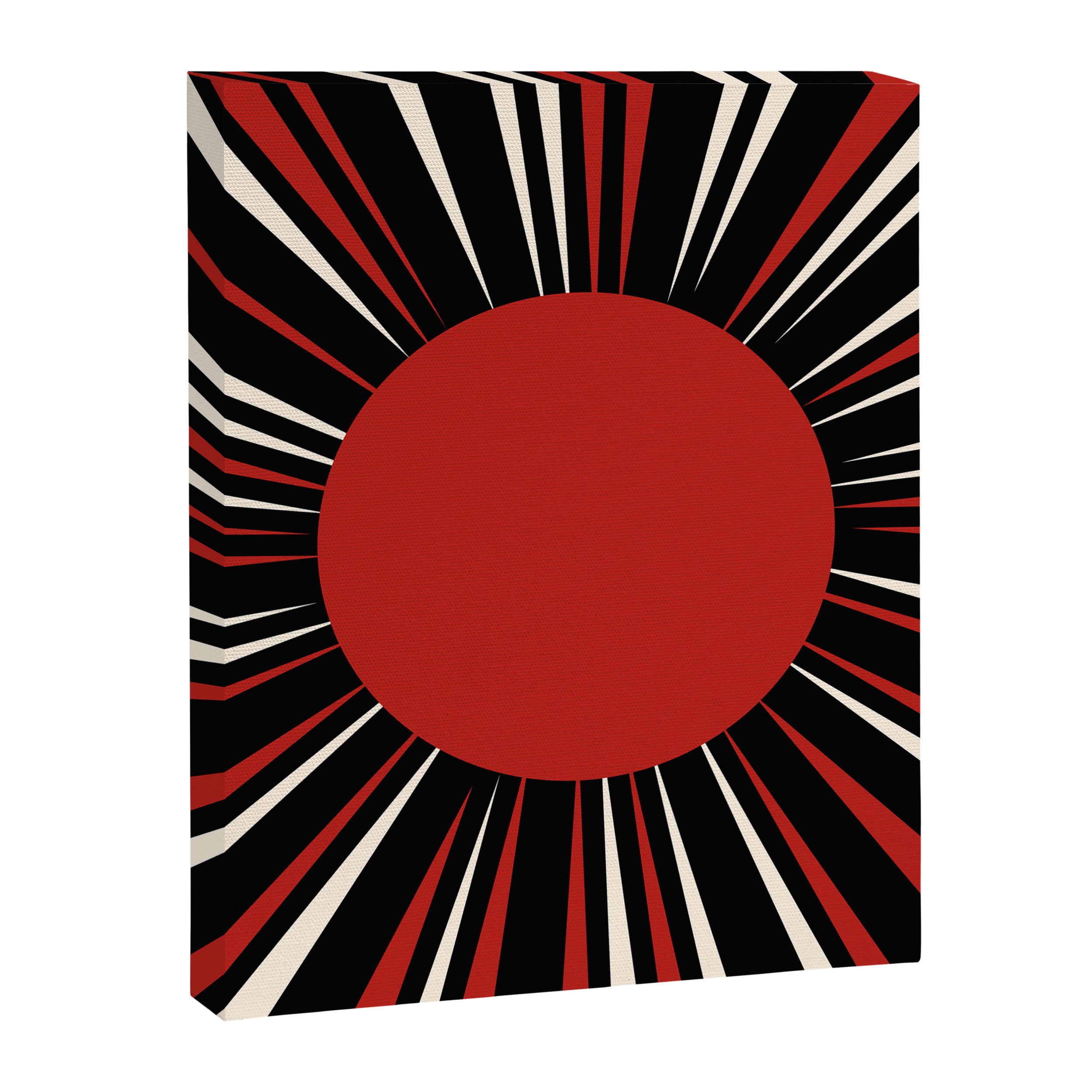 Bold Retro Sun Red Black Cream Canvas Print Gallery Image 8