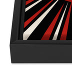 Bold Retro Sun Red Black Cream Framed Canvas Print Gallery Image 3
