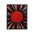 Bold Retro Sun Red Black Cream Framed Canvas Print Gallery Image 8
