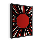 Bold Retro Sun Red Black Cream Framed Canvas Print Gallery Image 2