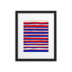 Bold Serrate Stripe Pattern Blue Red Cream Framed Art Print Gallery Image 5