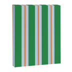 Bold Stripe Pattern in Green, Baby Blue, and Orange Canvas Print Gallery Image 8