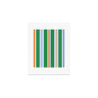 Bold Stripe Pattern in Green, Baby Blue, and Orange Art Print Gallery Image 1