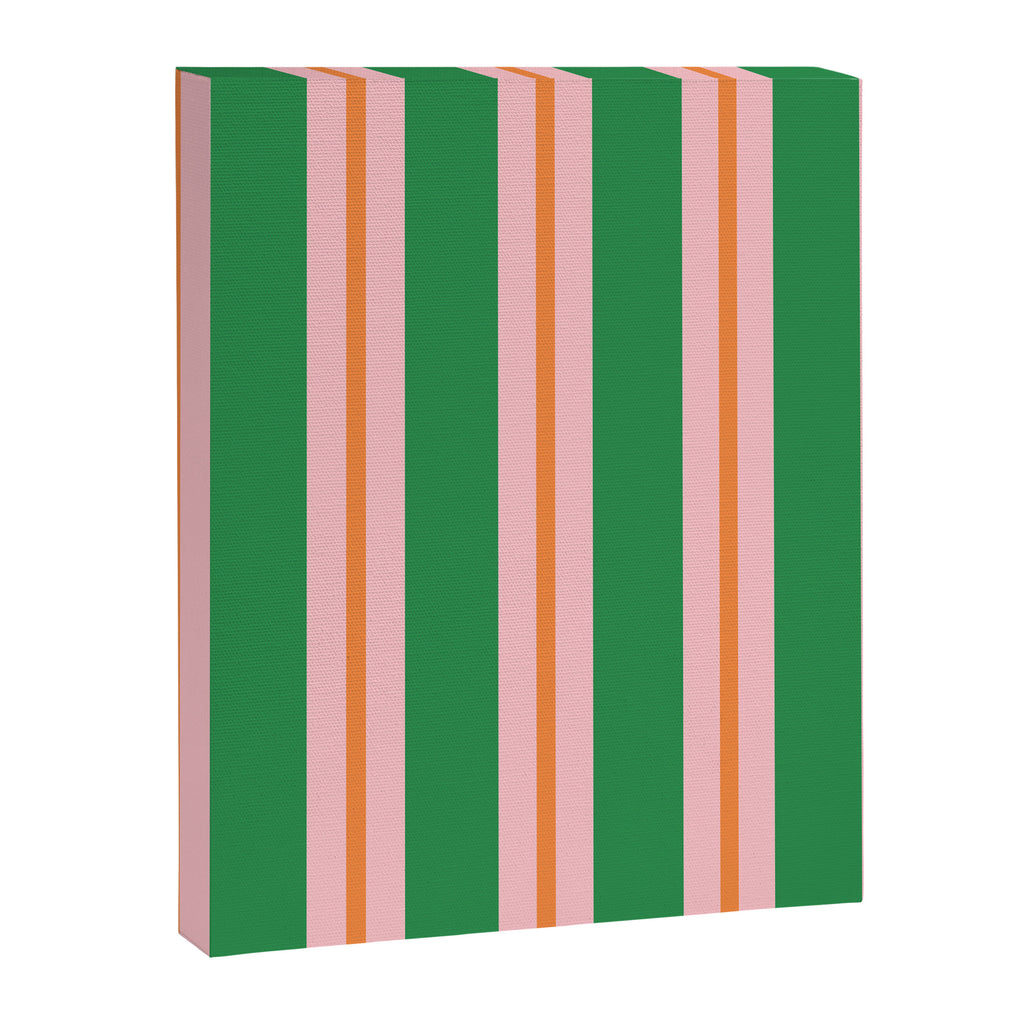 Bold Stripes Green Pink Orange Pattern Canvas Print Gallery Image 8