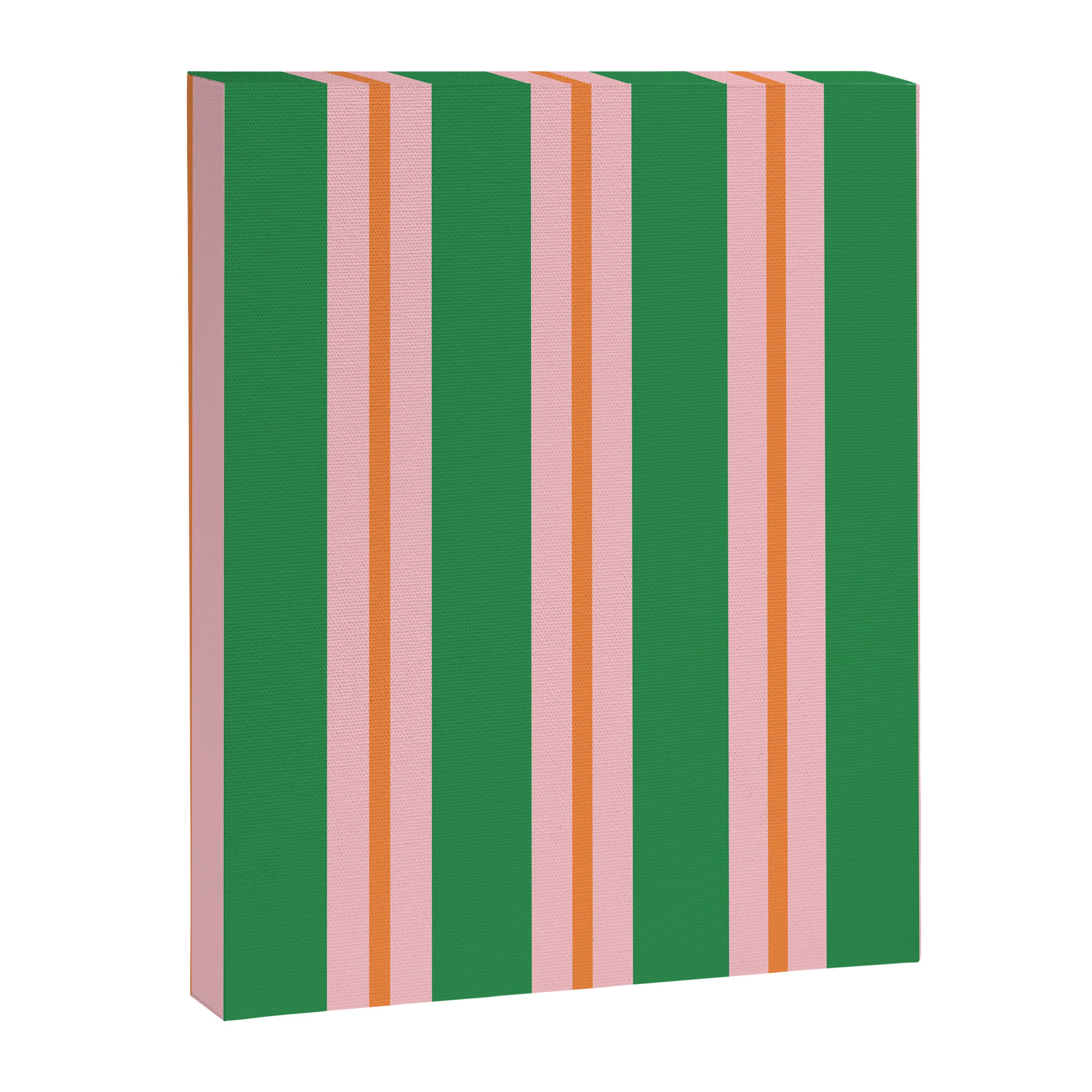 Bold Stripes Green Pink Orange Pattern Canvas Print Gallery Image 8