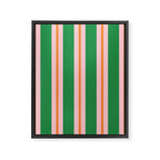 Bold Stripes Green Pink Orange Pattern Framed Canvas Print Gallery Image 8