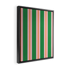 Bold Stripes Green Pink Orange Pattern Framed Canvas Print Gallery Image 2