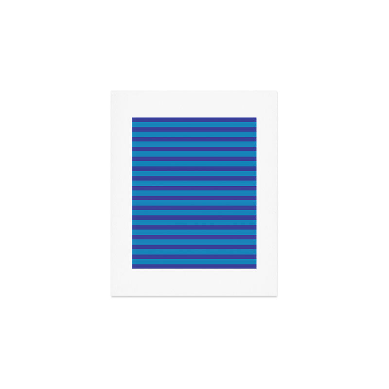 Bold Stripes in Double Blue Art Print Gallery Image 1