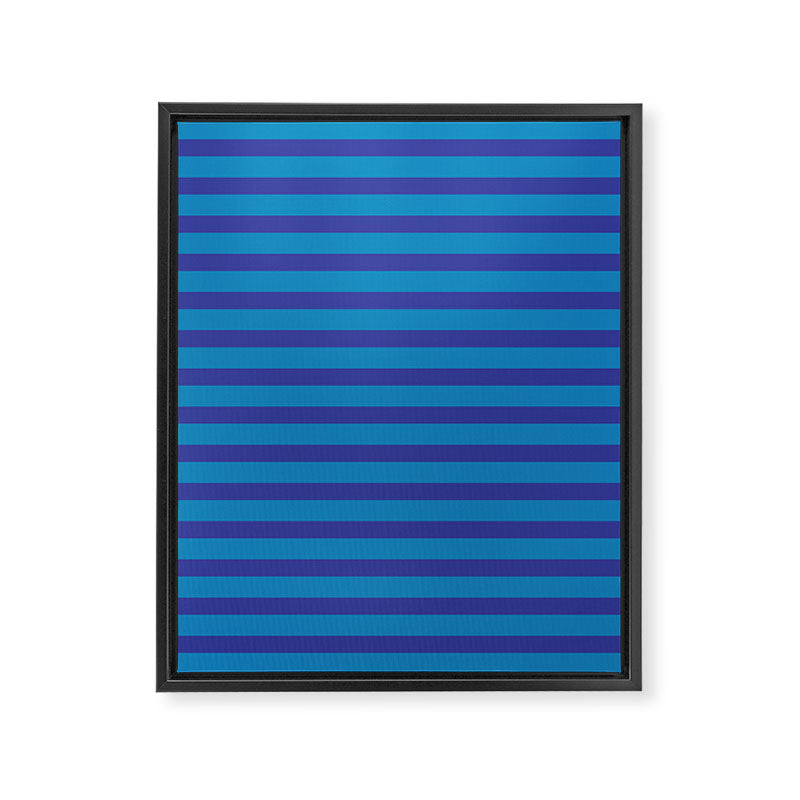 Bold Stripes in Double Blue Framed Canvas Print Gallery Image 8
