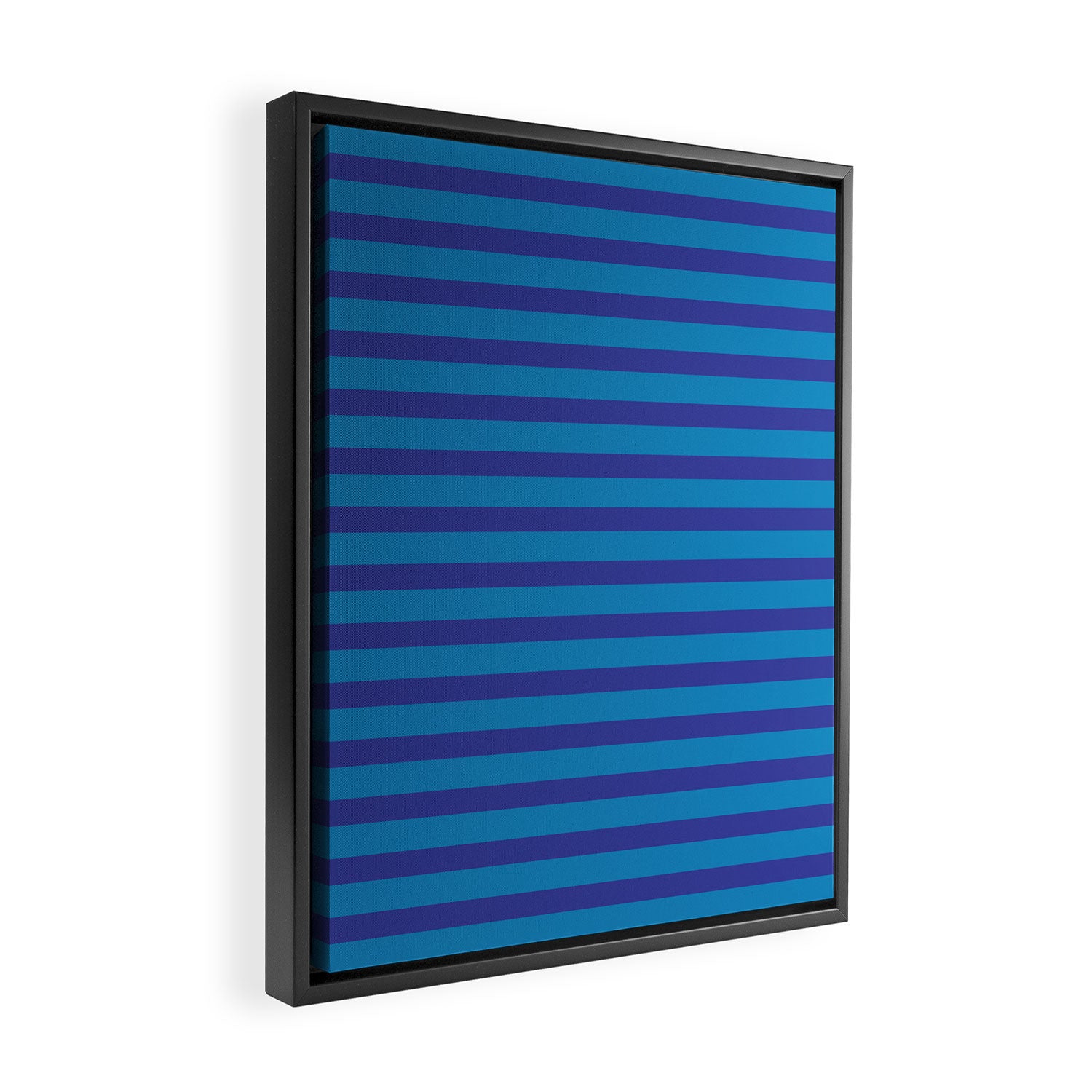 Bold Stripes in Double Blue Framed Canvas Print Gallery Image 2