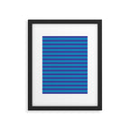 Bold Stripes in Double Blue Framed Art Print Gallery Image 6