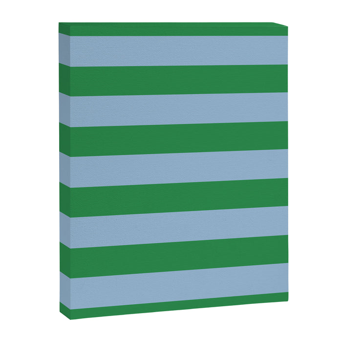 Bold Stripes in Green and Light Blue Canvas Print Gallery Image 1