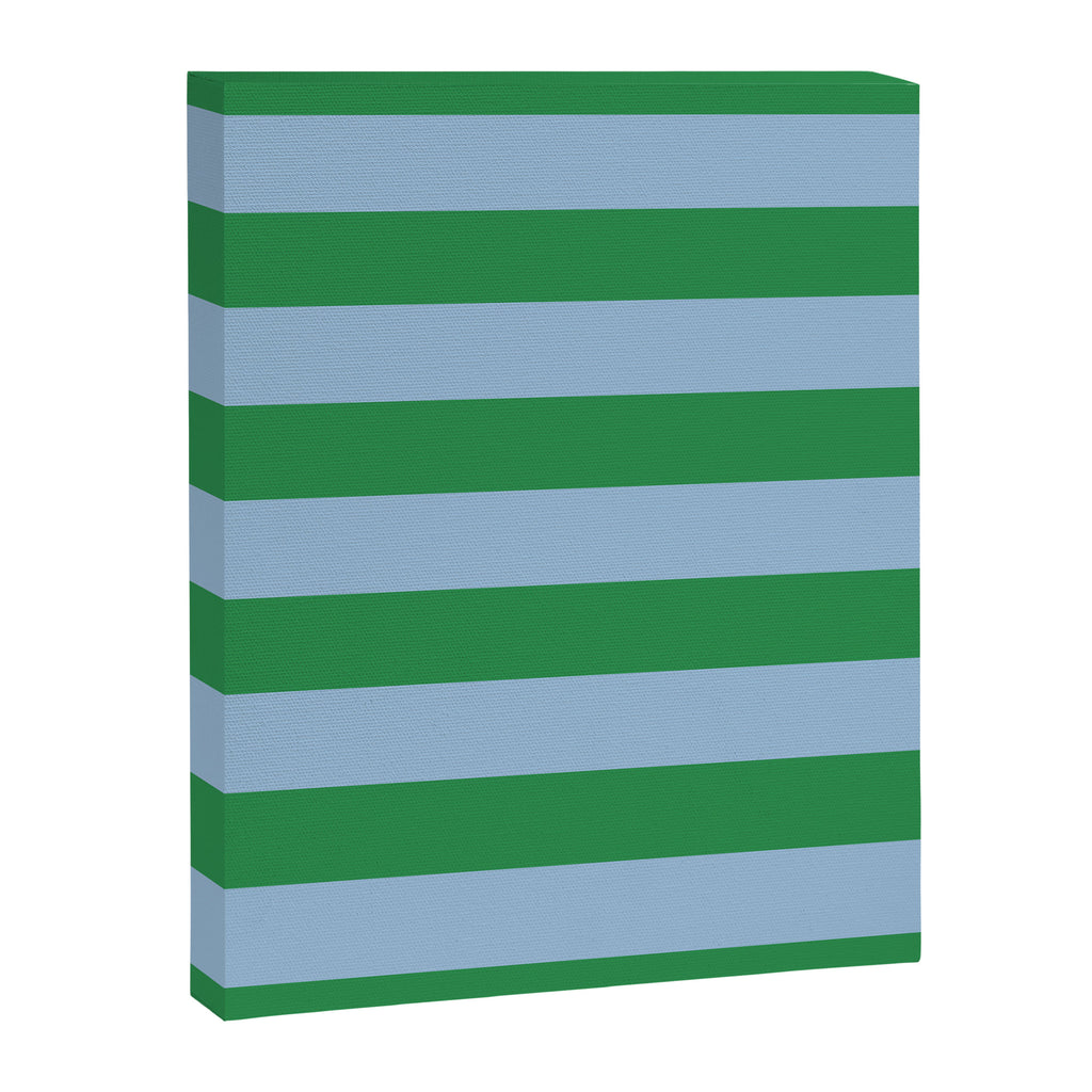 Bold Stripes in Green and Light Blue Canvas Print Gallery Image 8
