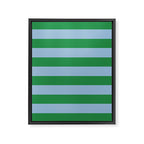 Bold Stripes in Green and Light Blue Framed Canvas Print Gallery Image 8