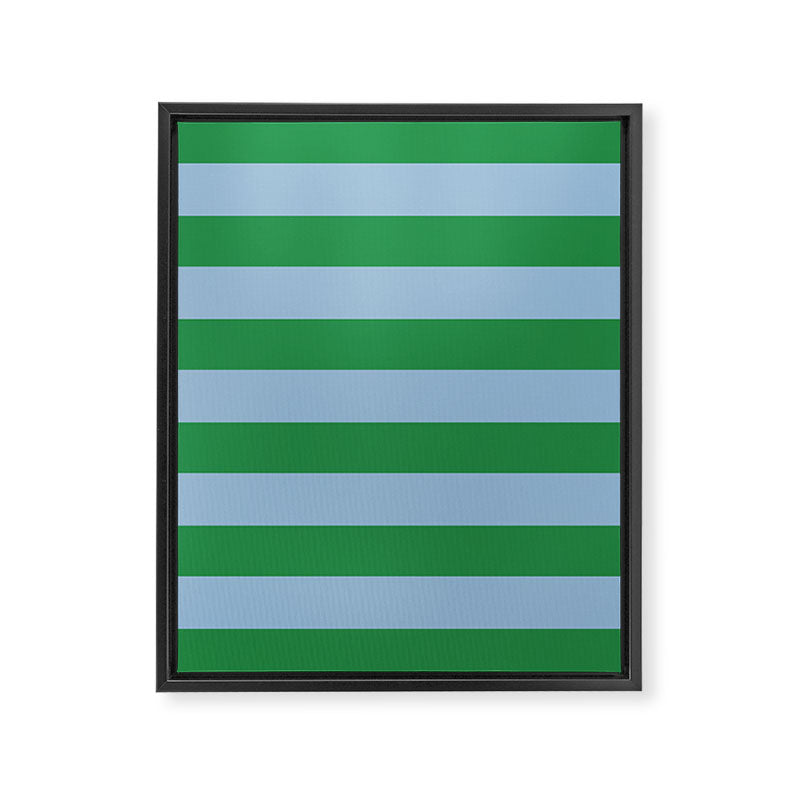 Bold Stripes in Green and Light Blue Framed Canvas Print Gallery Image 8
