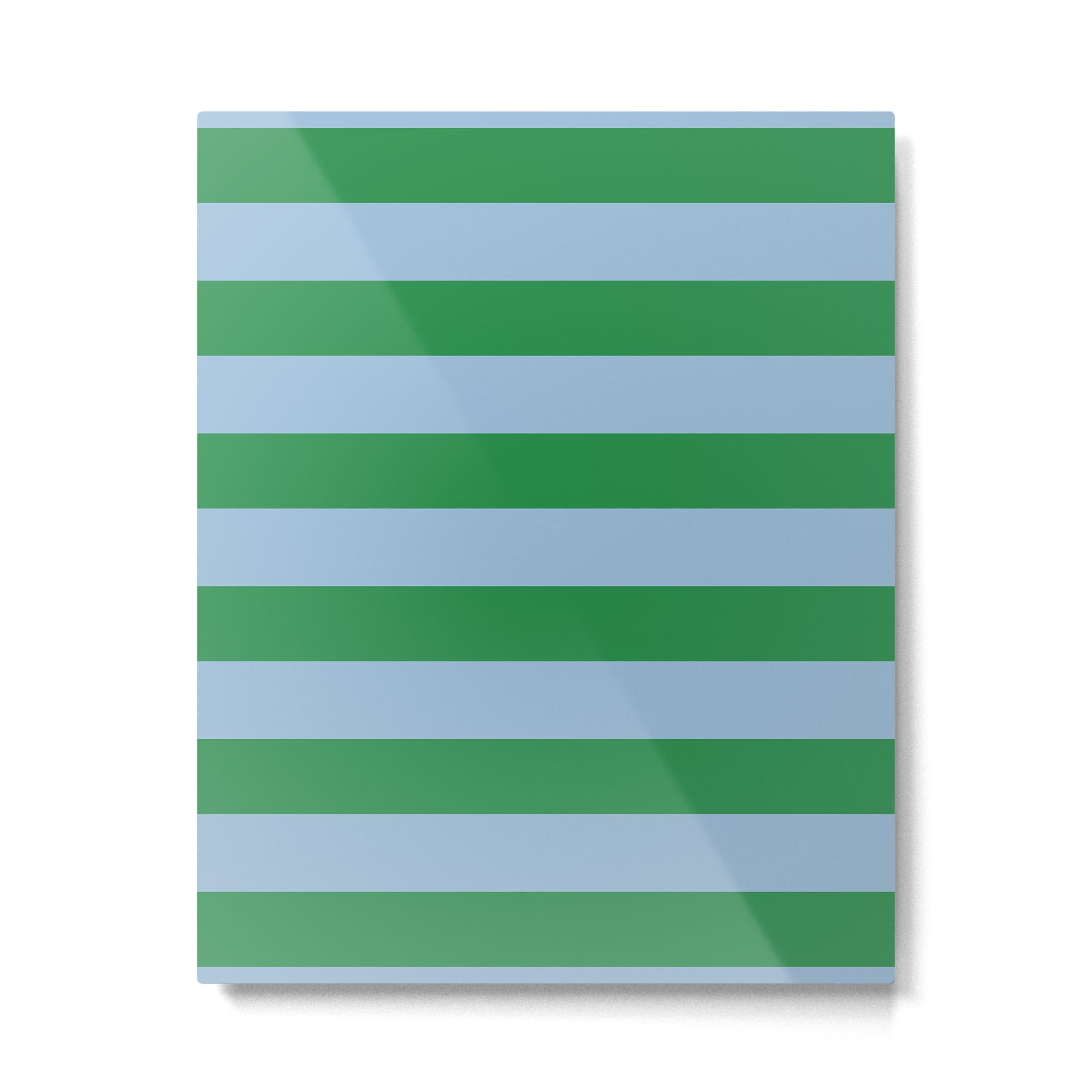 Bold Stripes in Green and Light Blue Metal Print Gallery Image 6