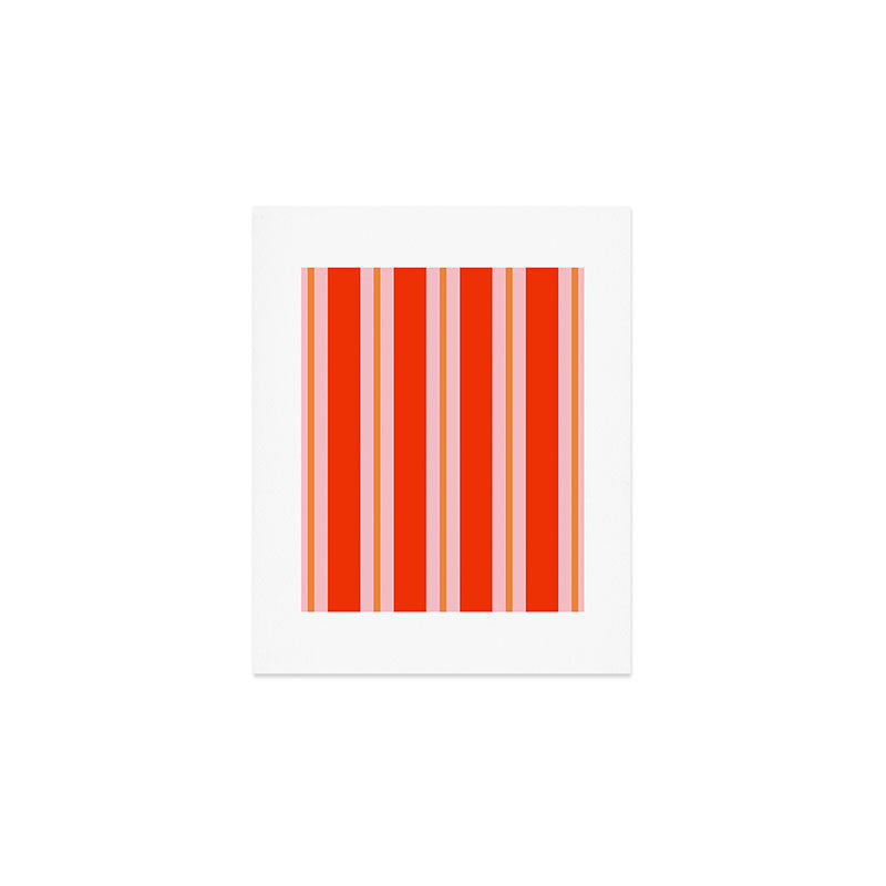 Bold Stripes Orange Orange Pink Art Print Gallery Image 1