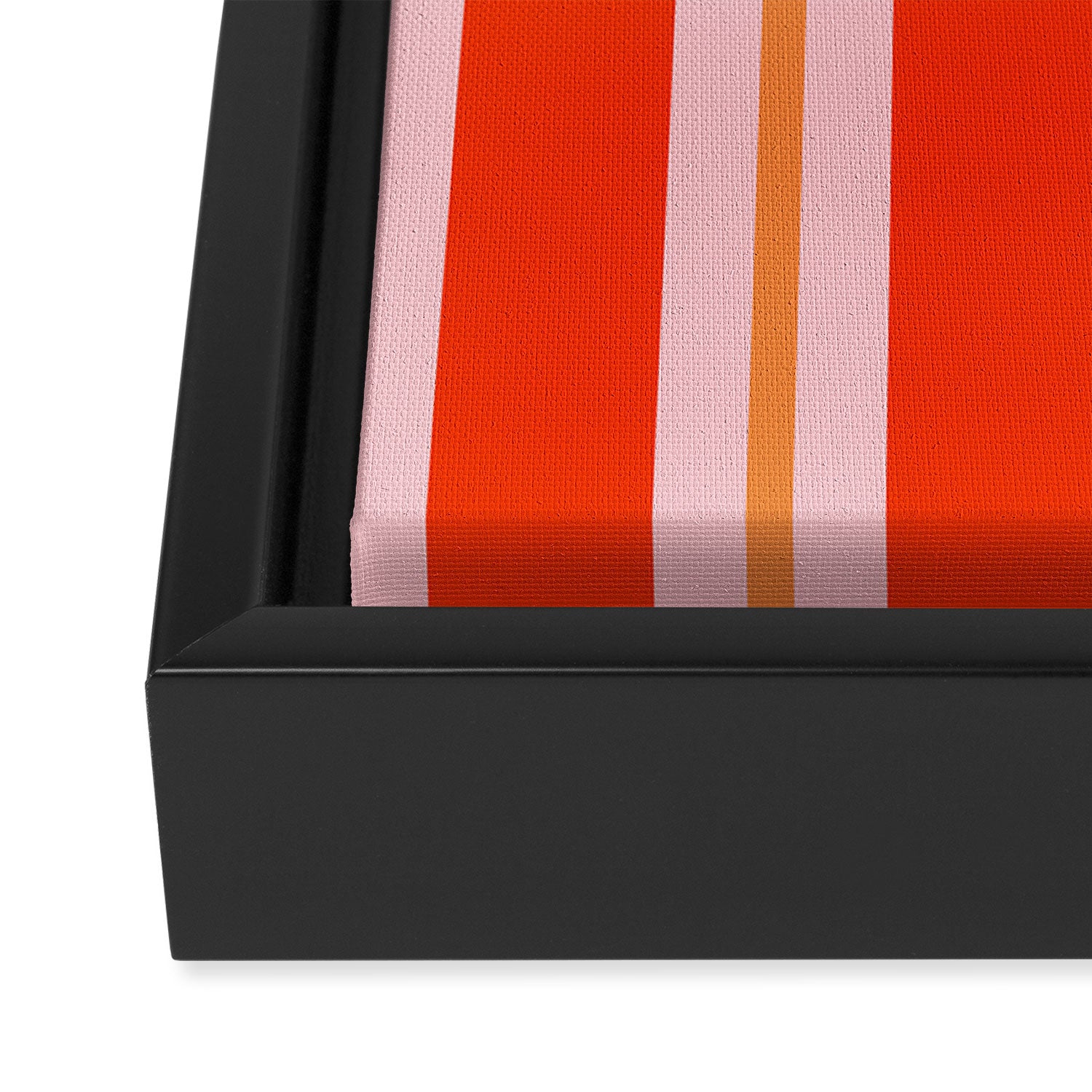 Bold Stripes Orange Orange Pink Framed Canvas Print Gallery Image 3