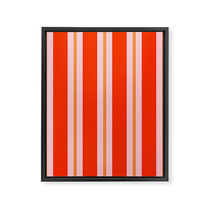 Bold Stripes Orange Orange Pink Framed Canvas Print Gallery Image 1