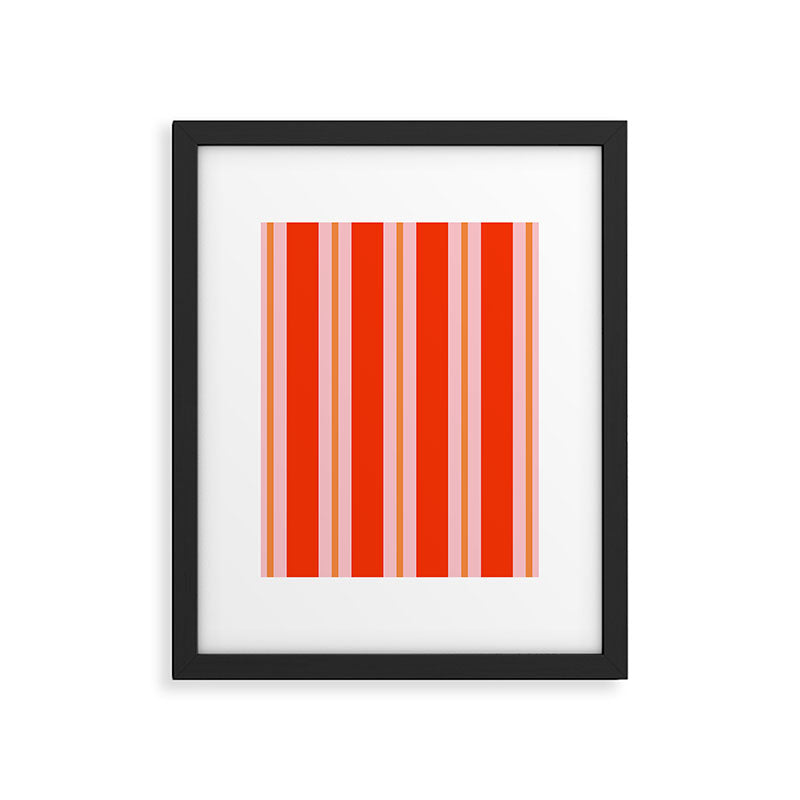 Bold Stripes Orange Orange Pink Framed Art Print Gallery Image 6