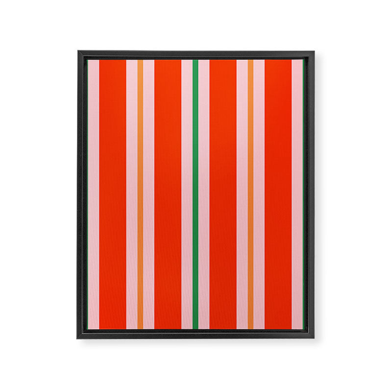 Bold Stripes Orange Pink Green Framed Canvas Print Gallery Image 8